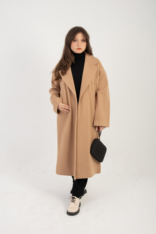 Classic Wool Overcoat (Beige)