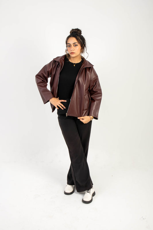 Maroon Leather Jacket (burgundy)