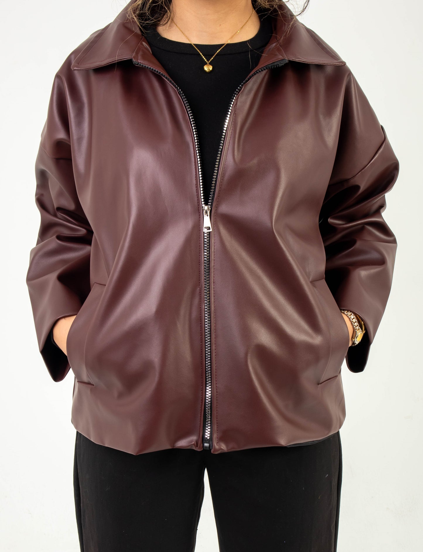 Maroon Leather Jacket (burgundy)